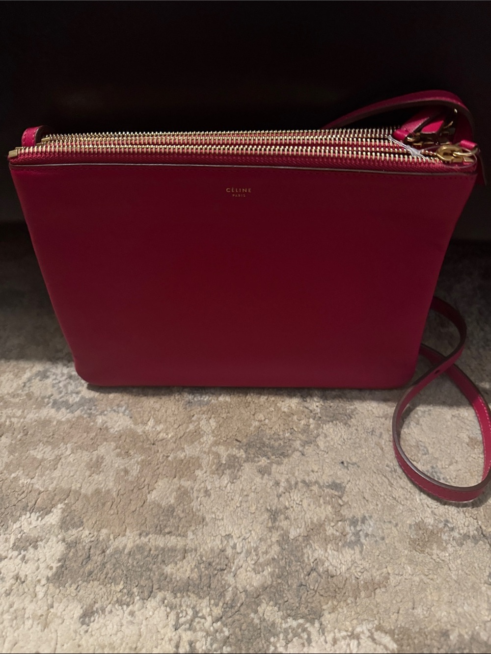 Celine Red Leather triple trio